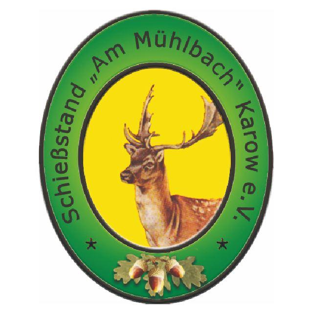 ovales gelbes Logo mit grünen Rand und einem Hirsch in der Mitte